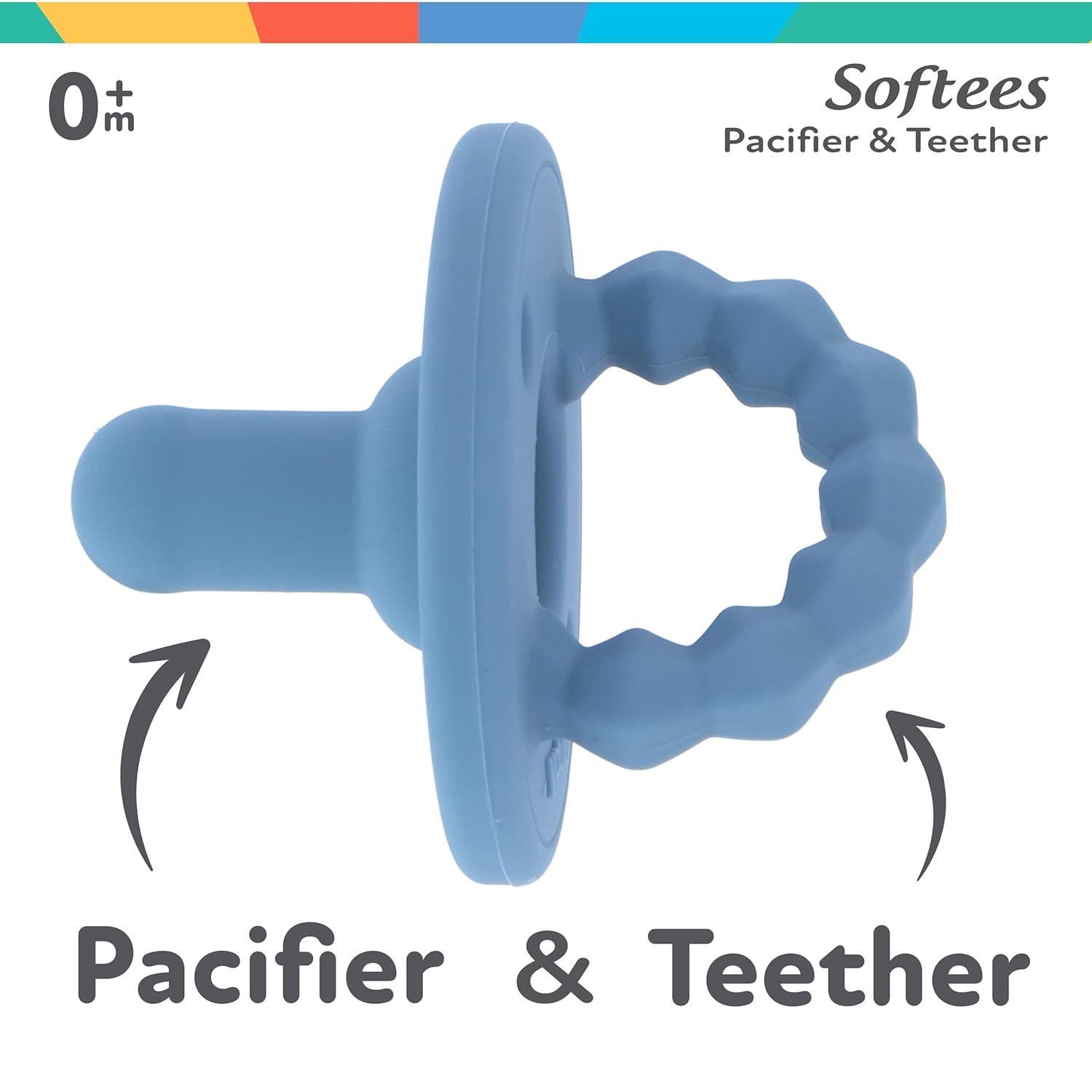 imageNuby Silicone Softees Pacifier and Teethers  5Pack Silicone Baby Pacifiers and Teethers  0 Months  Assorted ColorsMultiColor Pack of 5