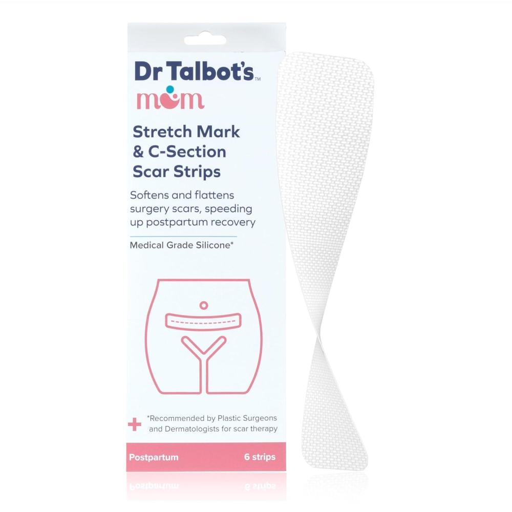imageDr Talbots Mom Stretch Mark ampamp CSection Scar Strips  Medical Grade Silicone Scar Strips to Soften and Flatten Surgical Scars  6 Count 60Day Supply