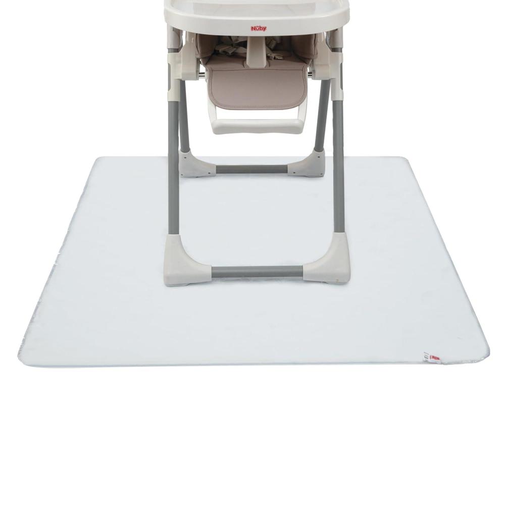 imageNuby High Chair Square Floor Mat  Waterproof and Clear Floor Mat  Protects Floor from Spills and Messes  495quot x 495quotSquare