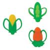 imageNuby Veggie Teether 3 Pack Bundle for Teething Relief  Soft BPAFree Baby Teething Toy  3 Months  Corn Peas and Carrot