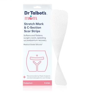 Dr. Talbot’s Mom Stretch Mark & C-Section Scar Strips – Medical Grade Silicone Scar Strips to Soften and Flatten Surgical Scars – 6 Count (60-Day Supply)