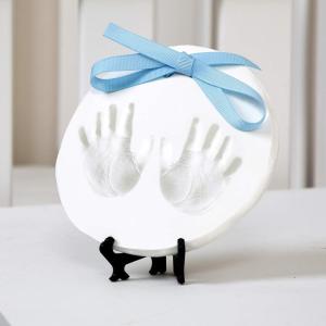 Nuby Baby Hand & Footprint Kit with Classic White Wooden Frame That Holds Two 3 x 3″ Photos Plus 1 Clay Print Kit for Newborn Girls & Boys(Hand mold)
