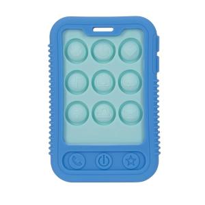 Nuby Baby Teething Toy, 3+ Months, Giggle Bytes Sensory Popper Cellphone, Aqua(Blue Giggle Bytes Teething Toy)