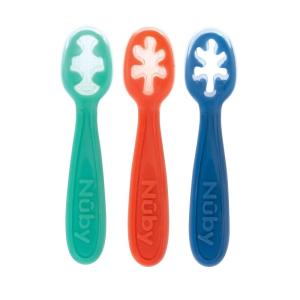 Nuby Baby’s First Spoons Set – (3-Pack) Feeding Utensils for Babies – 6+ Months(Multicolor)