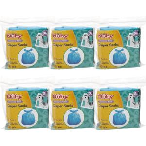 Nuby Diaper Disposal Bags for Baby – (6-Pack) 50 Count Disposable Bags – Fresh Baby Powder Scent – Blue(50 Count (Pack of 6))