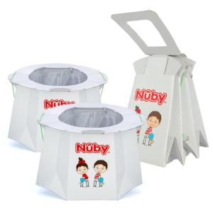 Nuby Disposable Travel Potty with Liner – Foldable and Portable Potty; Toddler Potty Essential for Camp, Trips, & Car Rides – Travel Potty for Toddler, 3 Pack(2 Pack)