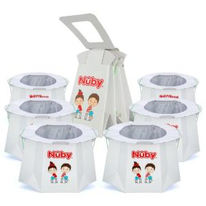 Nuby Disposable Travel Potty with Liner – Foldable and Portable Potty; Toddler Potty Essential for Camp, Trips, & Car Rides – Travel Potty for Toddler, 3 Pack(6 Pack)