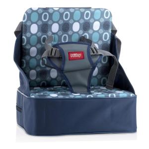Nuby Easy Go Booster Seat – Travel Booster Seat for Babies and Toddlers – Holds Up to 35 Pounds – 9+ Months – Gray Chevron(Blue)
