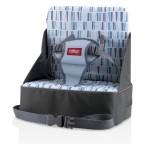 Nuby Easy Go Booster Seat – Travel Booster Seat for Babies and Toddlers – Holds Up to 35 Pounds – 9+ Months – Gray Chevron(Gray)