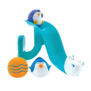 Nuby Floating Bath Tub Alphabet and Numbers Set – Soft Foam Waterproof Letters and Numbers – 36 Pieces – Educational Bath Toys for Kids – 3+ Years(Penguin Slide)