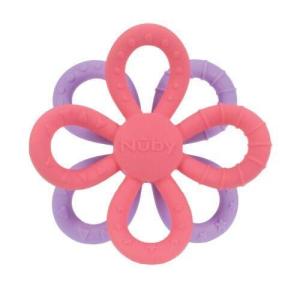 Nuby Fun Loops Teether – Flower-Shaped Infant Teething Toy for Babies – 3+ Months – Pink and Purple(Pink & Purple)
