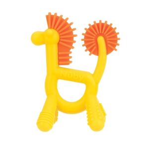 Nuby Geo Zoos Massaging Teether – Baby Teething Toy – Soft Easy Grip – 3+ Months – Dino(Giraffe)