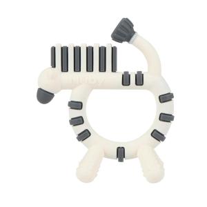 Nuby Geo Zoos Massaging Teether – Baby Teething Toy – Soft Easy Grip – 3+ Months – Dino(Zebra)