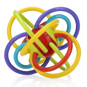 Nuby Lots A Loops Sensory Multicolor Teether and Baby Rattle Toy – 3+ Months – Baby Teething Toy(Multi)