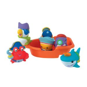Nuby Pirate Pals Bath Toy Set – Interactive Bath Time Toys – 18+ Months(Pirate Pals)