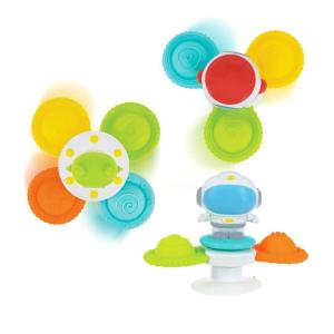 Nuby Pirate Pals Bath Toy Set – Interactive Bath Time Toys – 18+ Months(Space Theme Suction Spinners)