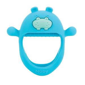 Nuby Silicone Wrist Teething Mitten – Baby Teether Ring – 3+ Months – Hippo(6-12+ Month)