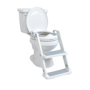 Nuby Step Ladder Toddler Potty Seat for Toilet – All-in-One Kids Potty Training Toilet Seat with Ladder for Toddlers 18+ Months – Grey(Ladder Potty Seat)