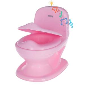 Nuby Step Ladder Toddler Potty Seat for Toilet – All-in-One Kids Potty Training Toilet Seat with Ladder for Toddlers 18+ Months – Grey(Pink Potty)