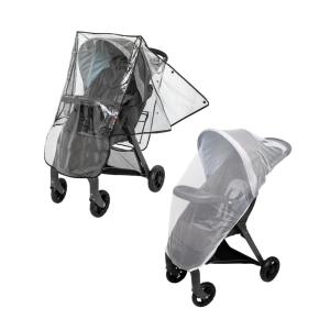 Nuby Travel System Weather Shield, Clear Plastic Stroller Cover with Storage Pocket & Vented Sides(Weather Shield & Mosquito Netting)