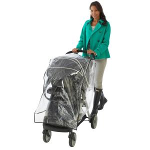 Nuby Travel System Weather Shield, Clear Plastic Stroller Cover with Storage Pocket & Vented Sides(Weather Shield)