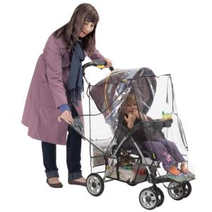 Nuby Travel System Weather Shield, Clear Plastic Stroller Cover with Storage Pocket & Vented Sides(Weather Shield Deluxe)