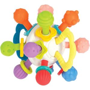 Nuby Twista Teether Toy for Babies – Multicolor Rattle Teething – Toy for Baby Teething Relief – 6+ Months(Twist Ball Teether)