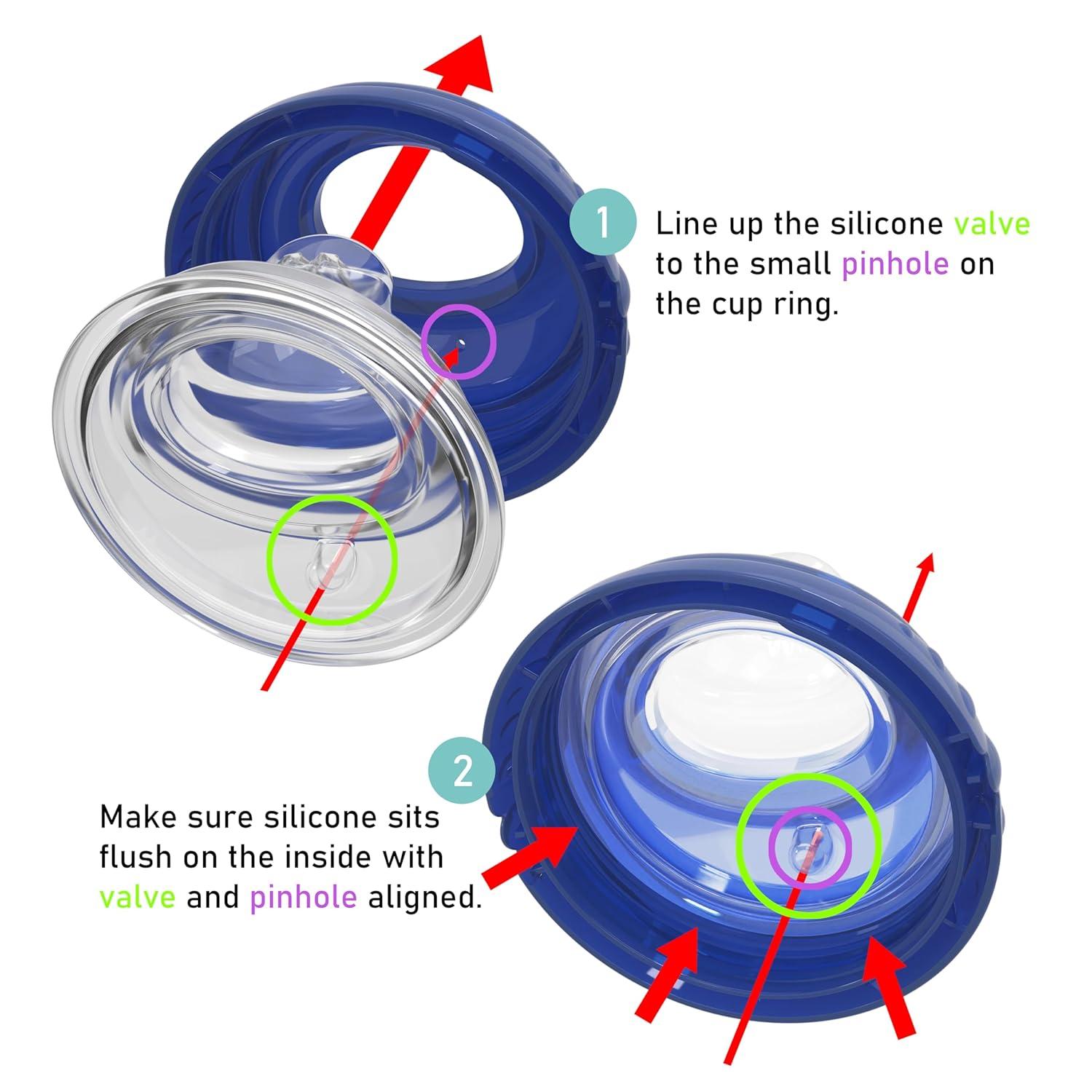 imageNuby ClikIt Grip N Sip Soft Spout NoSpill Training Sippy Cup with Handles 3Pack 10 oz 4 Months BlueGreenRedPink Purple Aqua