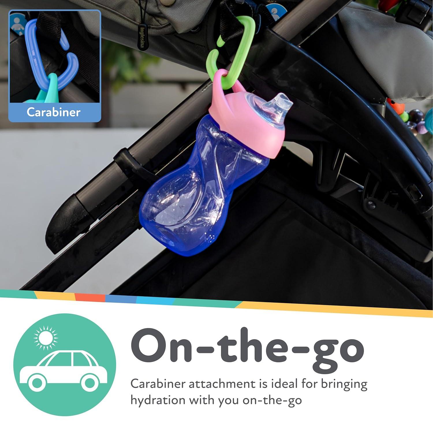 imageNuby NoSpill ClikIt Soft Spout Sippy Cup with Carabiner Clip 3Pack 10 oz Baby Sippy Cup for 6 Month Old with Easy Grip AquaPinkPurplePink Purple Aqua