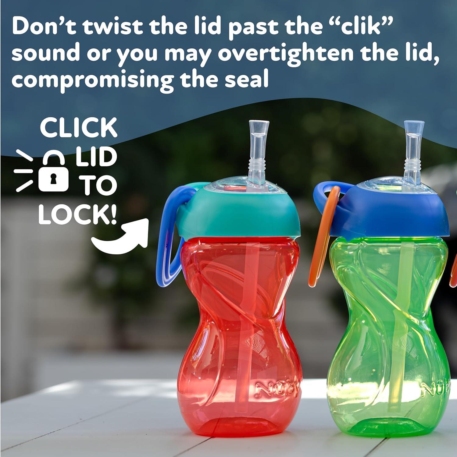 imageNuby NoSpill ClikIt Soft Spout Sippy Cup with Carabiner Clip 3Pack 10 oz Baby Sippy Cup for 6 Month Old with Easy Grip AquaPinkPurpleRed Green Blue