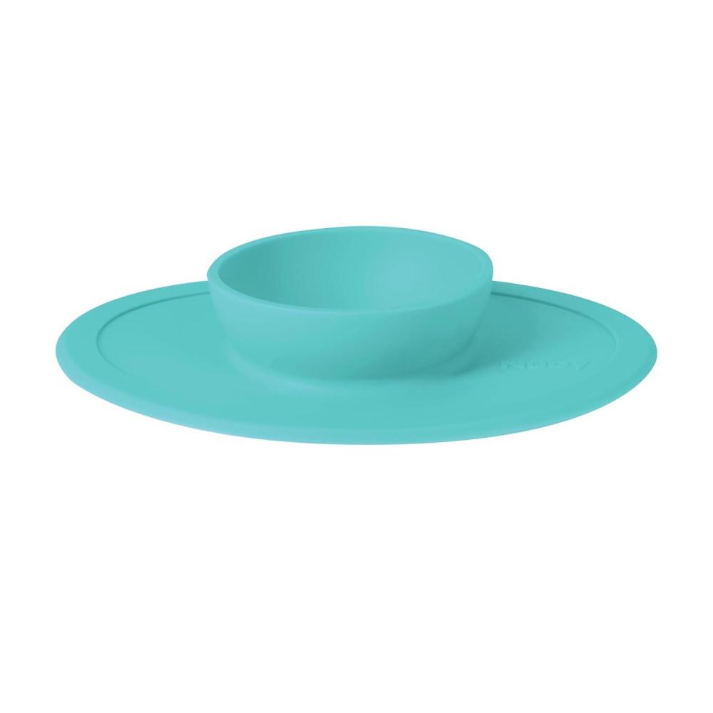 imageNuby Sure Grip Silicone Feeding Bowl  Toddler Suction Plate  6 Months  CoralAqua
