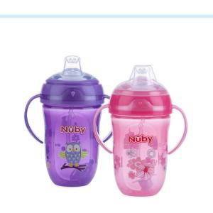 Nuby 360 2 Handle Comfort Cup, Boy, 9 oz, 2 pack(Girl)