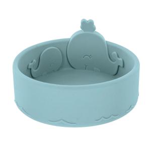 Nuby Animal Friends Silicone and Stainless Steel Fork and Spoon Set – 12+ Months – Pink Whale(Blue Whale)