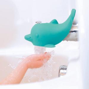 Nuby Bathtub Safety Spout Guard – Compatible with Most Standard Faucets – Bath Toys – Dolphin(Dolphin)