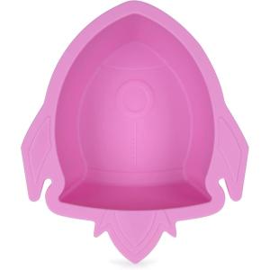 Nuby Sure Grip Silicone Rocket Bowl with Non Slip Base, 6m+, Pink(Pink)