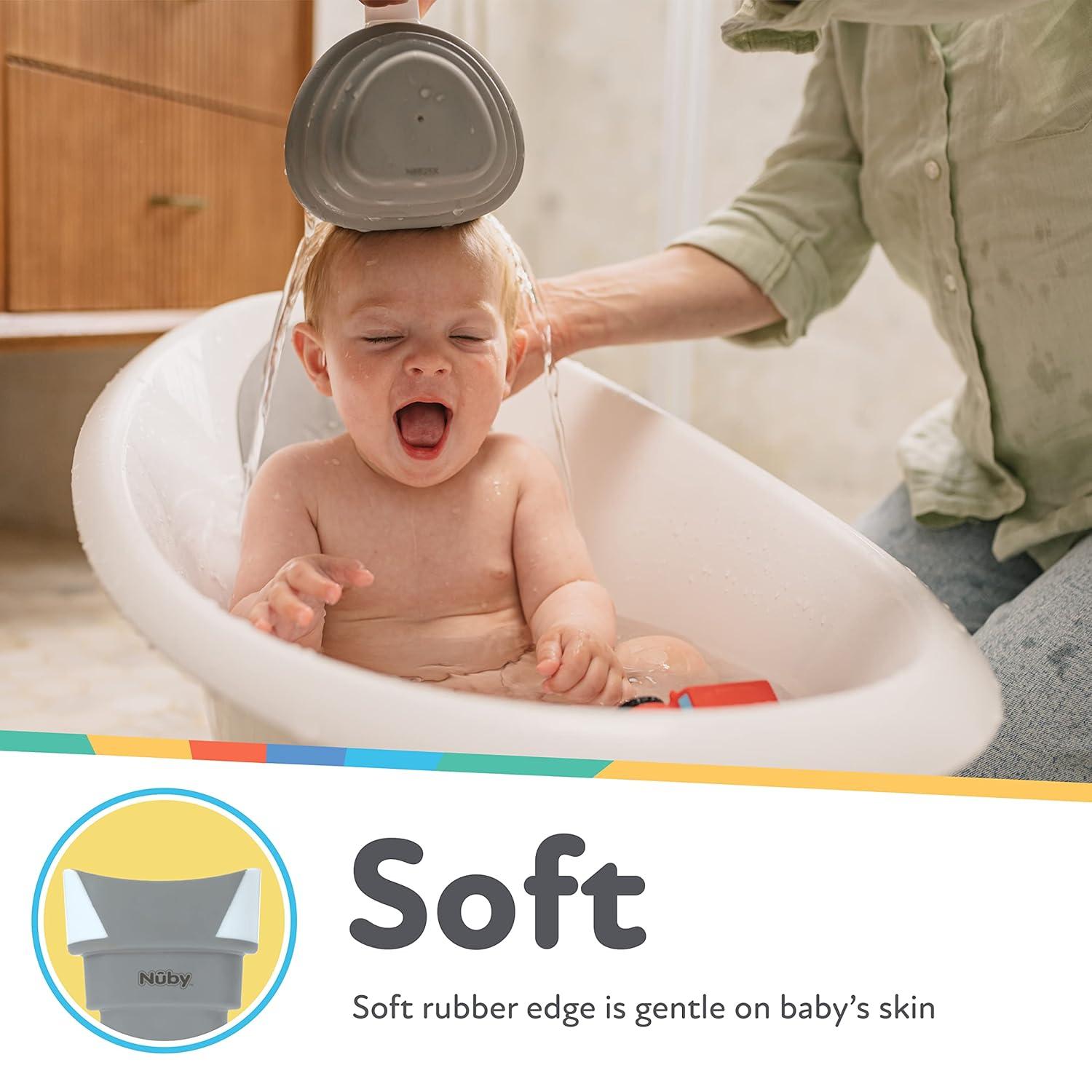 image:imageNuby Collapsible Rinse Pail for Baby Bath Time Collapsible Bucket with Easy Grip Handle to Rinse Baby Shampoo and Soap Baby EssentialsPack of 2