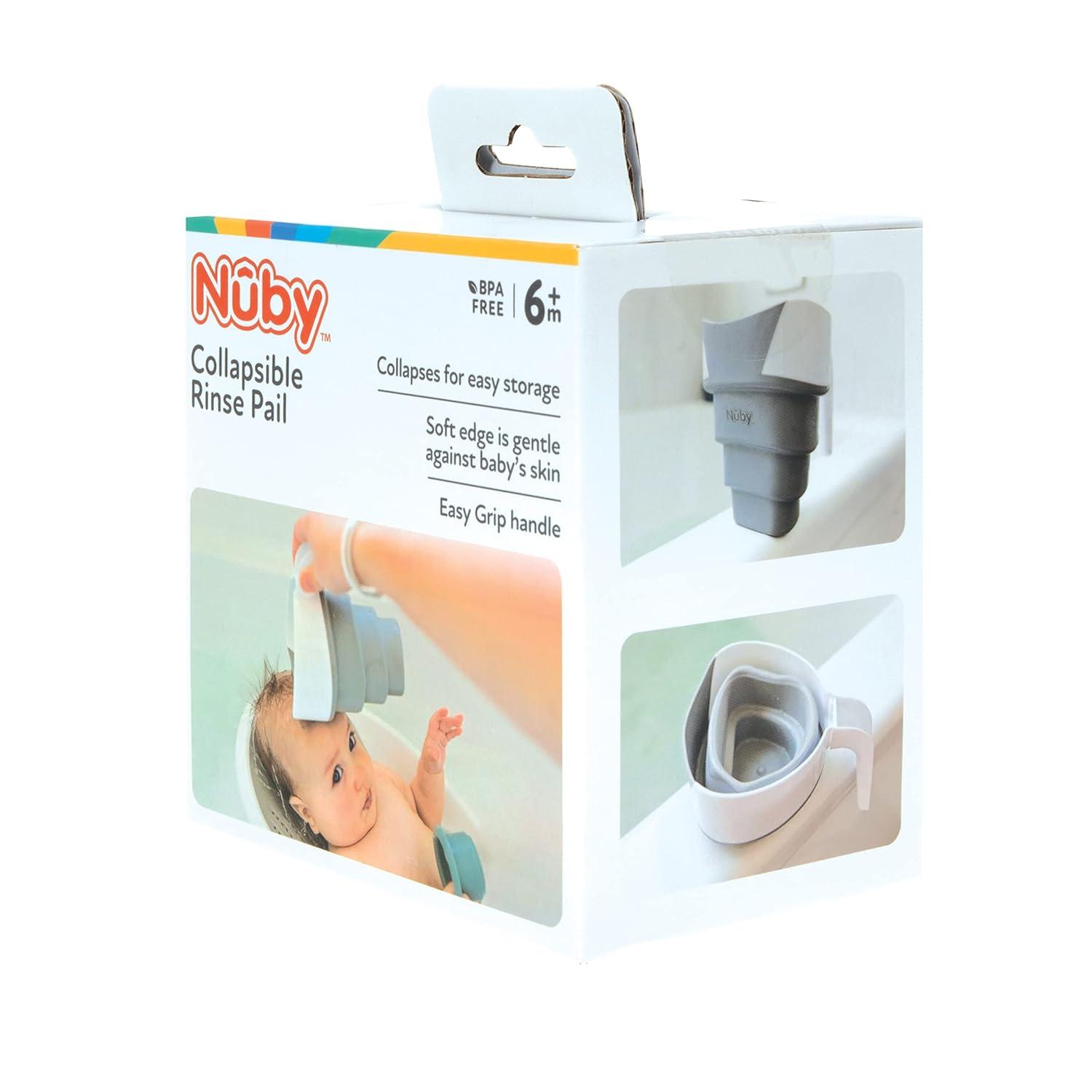 image:imageNuby Collapsible Rinse Pail for Baby Bath Time Collapsible Bucket with Easy Grip Handle to Rinse Baby Shampoo and Soap Baby EssentialsPack of 2