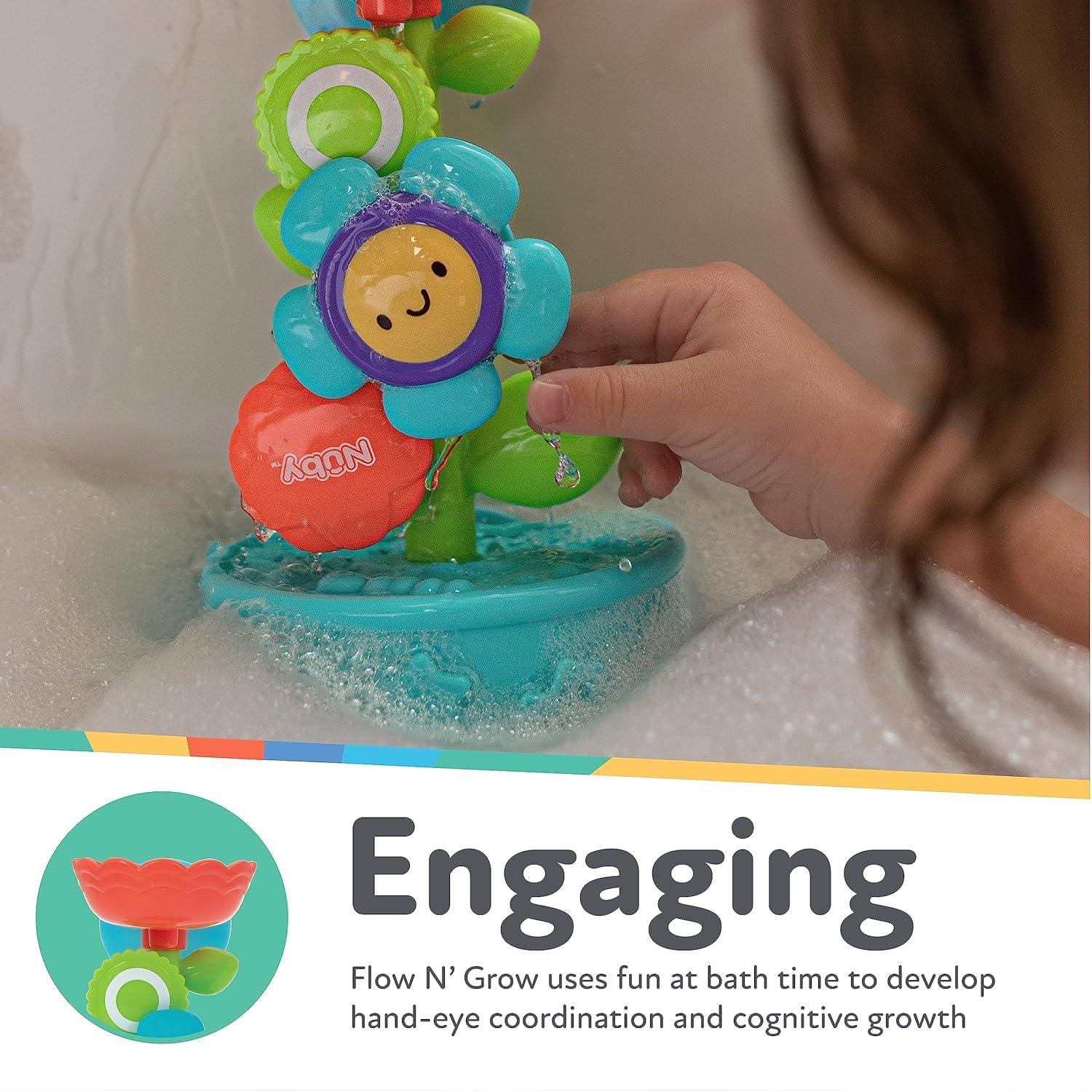image:imageNuby Flow N Grow Garden Bath Toy with Flower and Watering Can Baby Bath Toy for Boys and Girls 18 Months Toddler Bath Suction Cup Toy Attaches to Shower WallFlow N Grow Garden Bath Toy