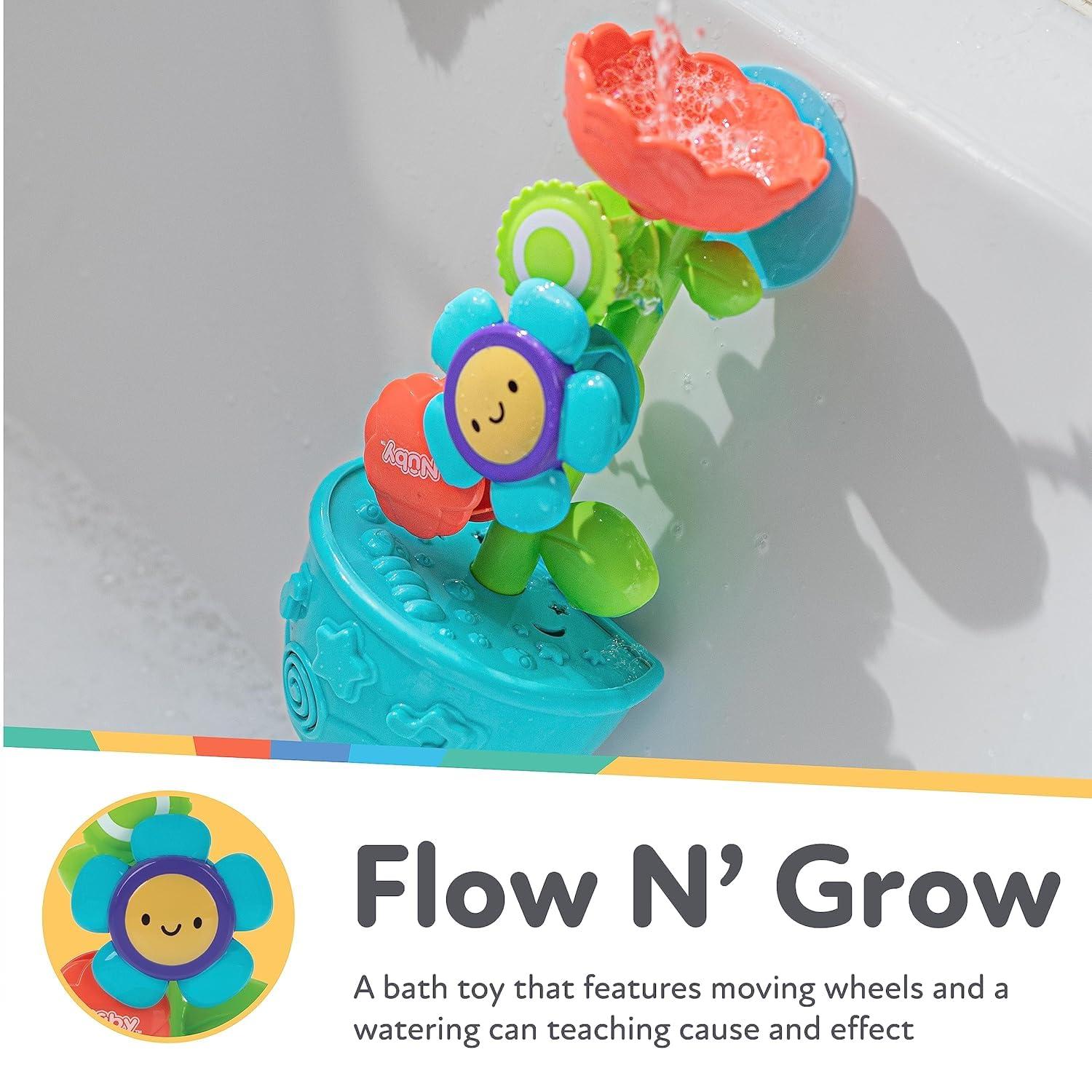 image:imageNuby Flow N Grow Garden Bath Toy with Flower and Watering Can Baby Bath Toy for Boys and Girls 18 Months Toddler Bath Suction Cup Toy Attaches to Shower WallFlow N Grow Garden Bath Toy