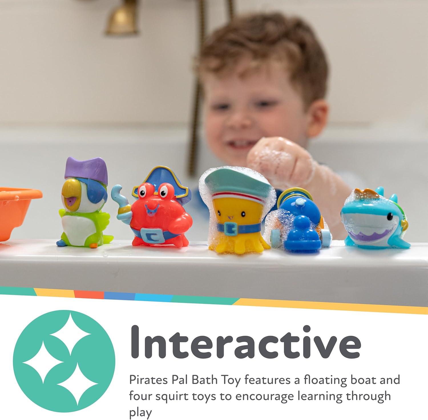 image:imageNuby Vehicle Bath Toys 5Pack Soft Stackable Toddler Bath Toys NoHole Design for Easy Cleaning 6 Months Bulldozer Excavator Dump Truck Ambulance and Fire TruckPirate Pals
