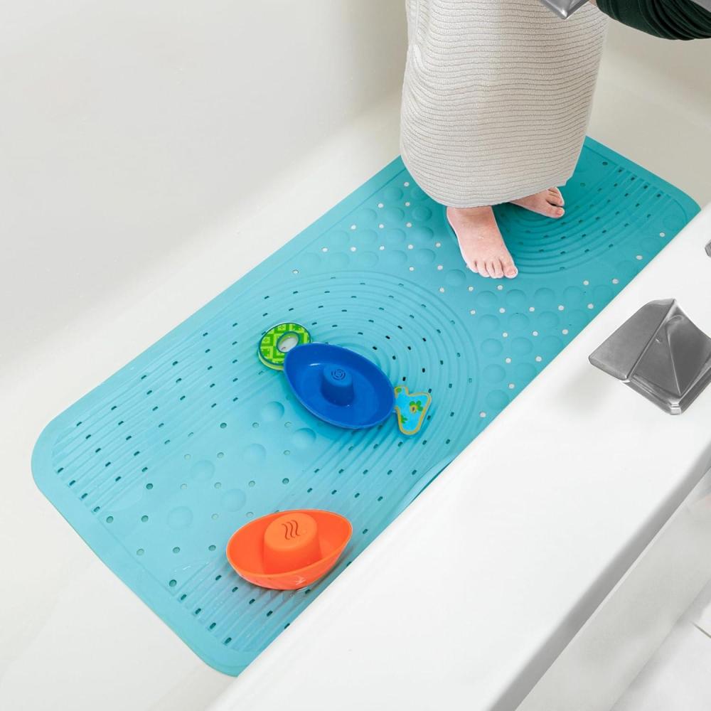 image:imageNuby Cushioned Bath Mat for Babies and Toddlers NonSlip Shower and Bathtub Mat with Suction Cups WhiteAqua