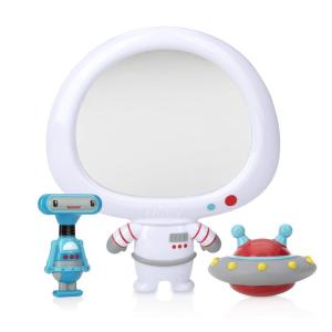 Nuby Astronaut Mirror Baby Bathtub Toy Set – 3-Piece Bath Toy Play Set – Baby Bath Toys for 3+ Years(3 Count (Pack of 1))