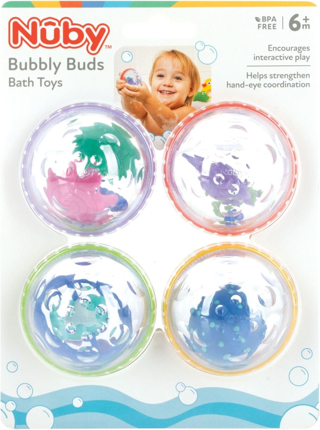 image:imageNuby Mesh Toy Caddy Bath Toy Storage Organizer with Detachable Suction Hanger Handle for Easy Scooping Durable QuickDry MeshBubbly Buds