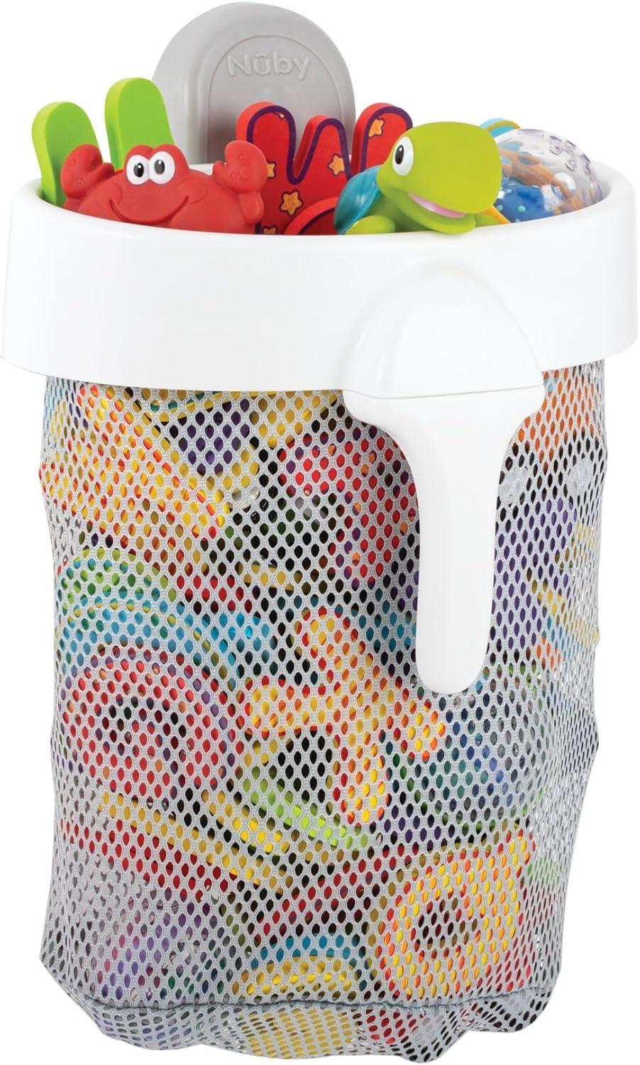 image:imageNuby Mesh Toy Caddy Bath Toy Storage Organizer with Detachable Suction Hanger Handle for Easy Scooping Durable QuickDry MeshMesh Toy Caddy