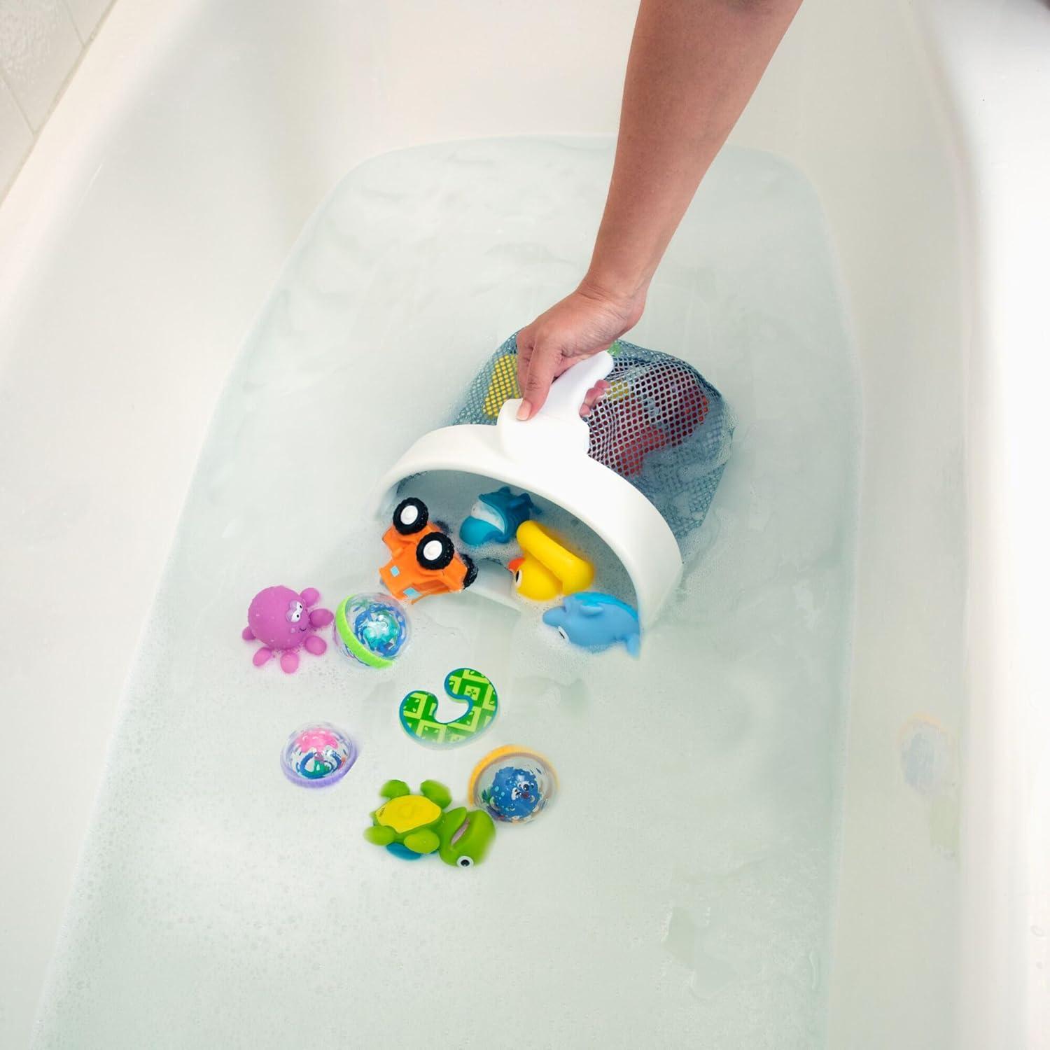 image:imageNuby Mesh Toy Caddy Bath Toy Storage Organizer with Detachable Suction Hanger Handle for Easy Scooping Durable QuickDry MeshMesh Toy Caddy