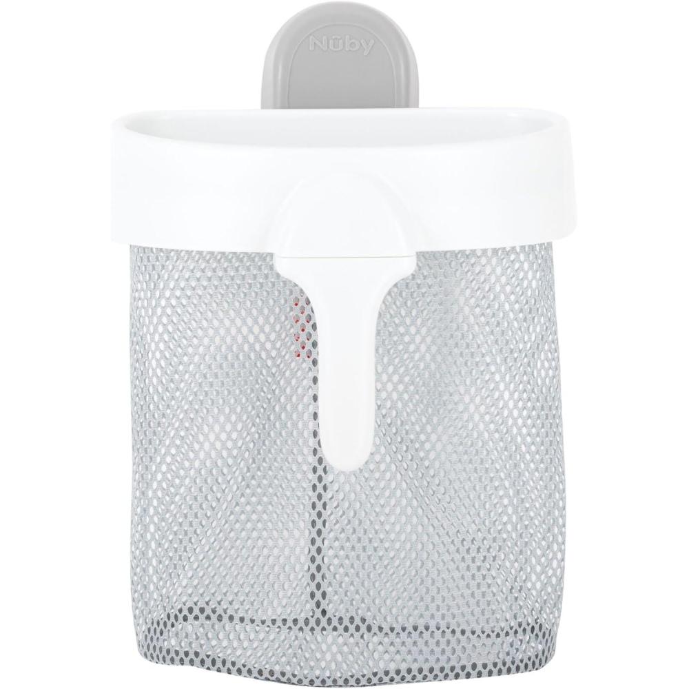 image:imageNuby Mesh Toy Caddy Bath Toy Storage Organizer with Detachable Suction Hanger Handle for Easy Scooping Durable QuickDry MeshMesh Toy Caddy