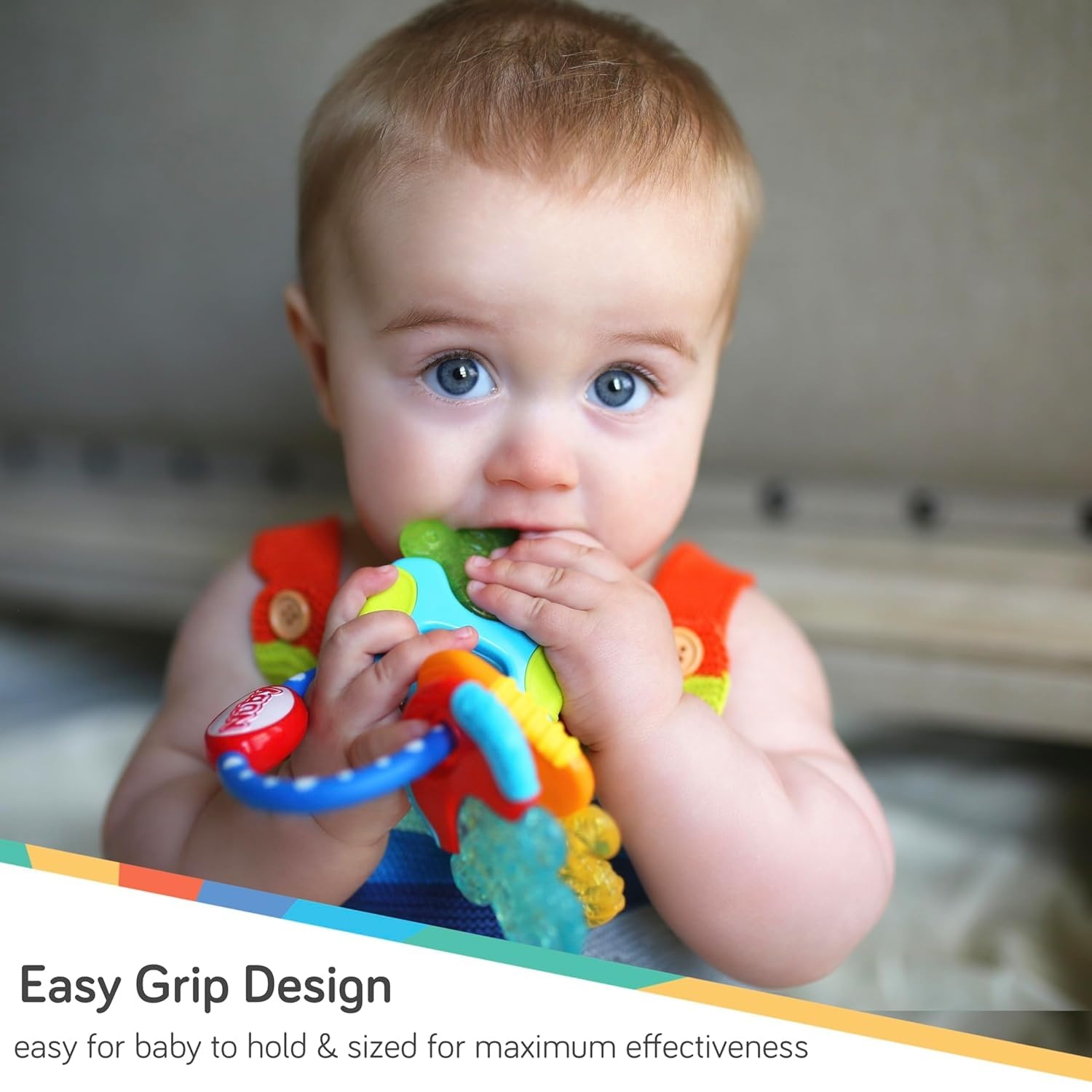 image:imageNuby Ice Gel Teether Keys Silicone Soothing Baby Teether Toys for Infants Gentle for Sore Gums Colorful and Fun Toys Safe and Durable Infant Baby Teething Toy PinkBlue