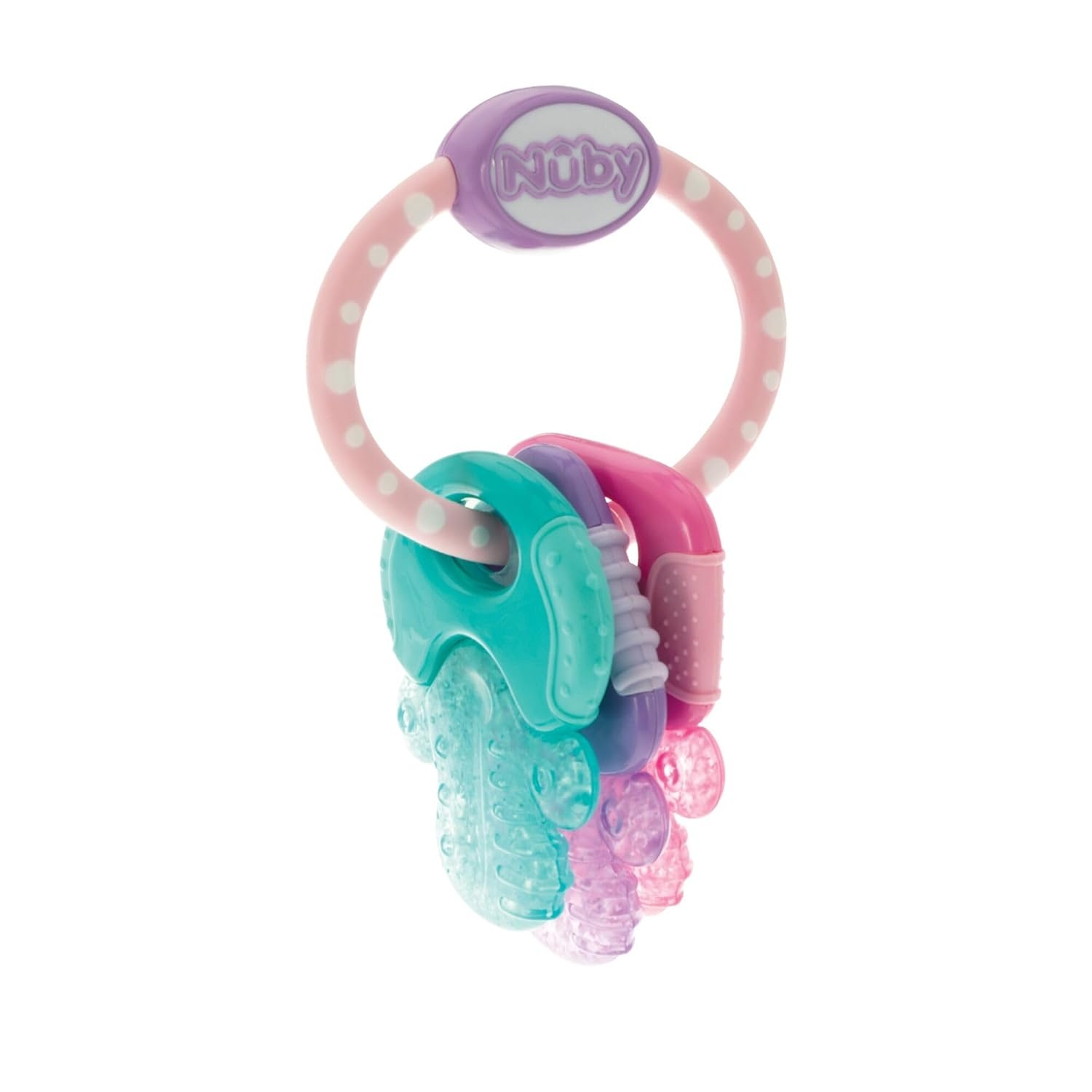 image:imageNuby Ice Gel Teether Keys Silicone Soothing Baby Teether Toys for Infants Gentle for Sore Gums Colorful and Fun Toys Safe and Durable Infant Baby Teething Toy PinkPink