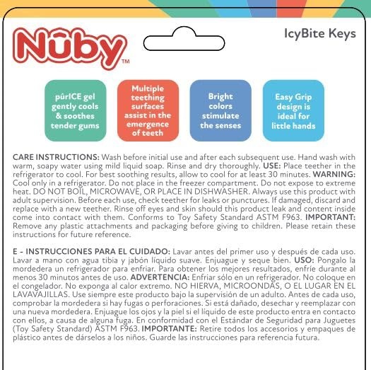 image:imageNuby Ice Gel Teether Keys Silicone Soothing Baby Teether Toys for Infants Gentle for Sore Gums Colorful and Fun Toys Safe and Durable Infant Baby Teething Toy PinkBlue