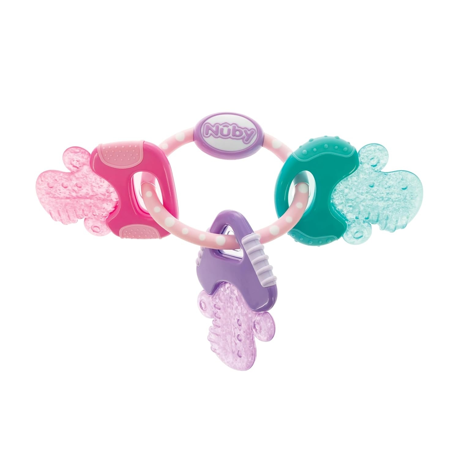 image:imageNuby Ice Gel Teether Keys Silicone Soothing Baby Teether Toys for Infants Gentle for Sore Gums Colorful and Fun Toys Safe and Durable Infant Baby Teething Toy PinkPink